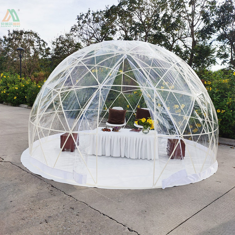 3.6m glass transparent outdoor garden geodesic igloo dome tent