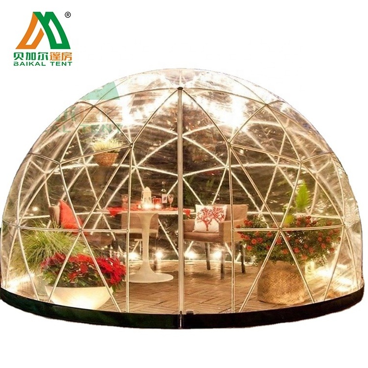 3.6m Luxury outdoor transparent hotel plastic clear dome garden igloo tent