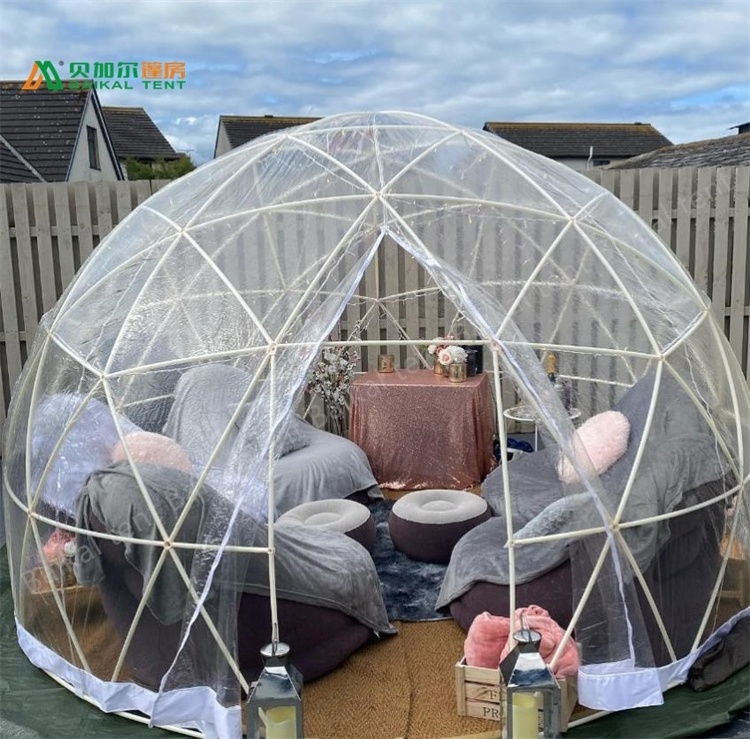 Geometric 3.6m Dome Tent Winter Waterproof Clear Igloo for Outdoor Dining Restaurant Garden Glamping Trade Show Tents