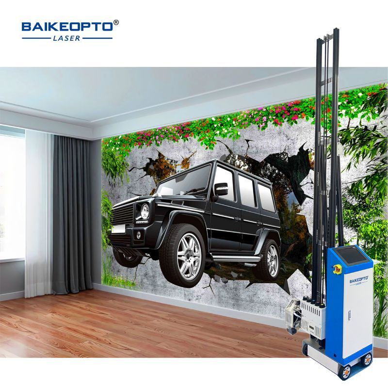 EPS DX7 Printhead With Five Color CMYK+W New 3D Effect Wall Painting Printer Vertical Mural Wall Inkjet Printer Machine