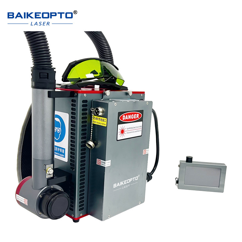 high efficient 50w rust removal laser cleaning machine for wide format oxide coating paint laser cleaning gun