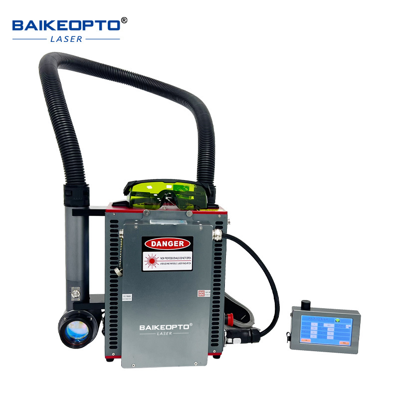 high efficient 50w rust removal laser cleaning machine for wide format oxide coating paint laser cleaning gun