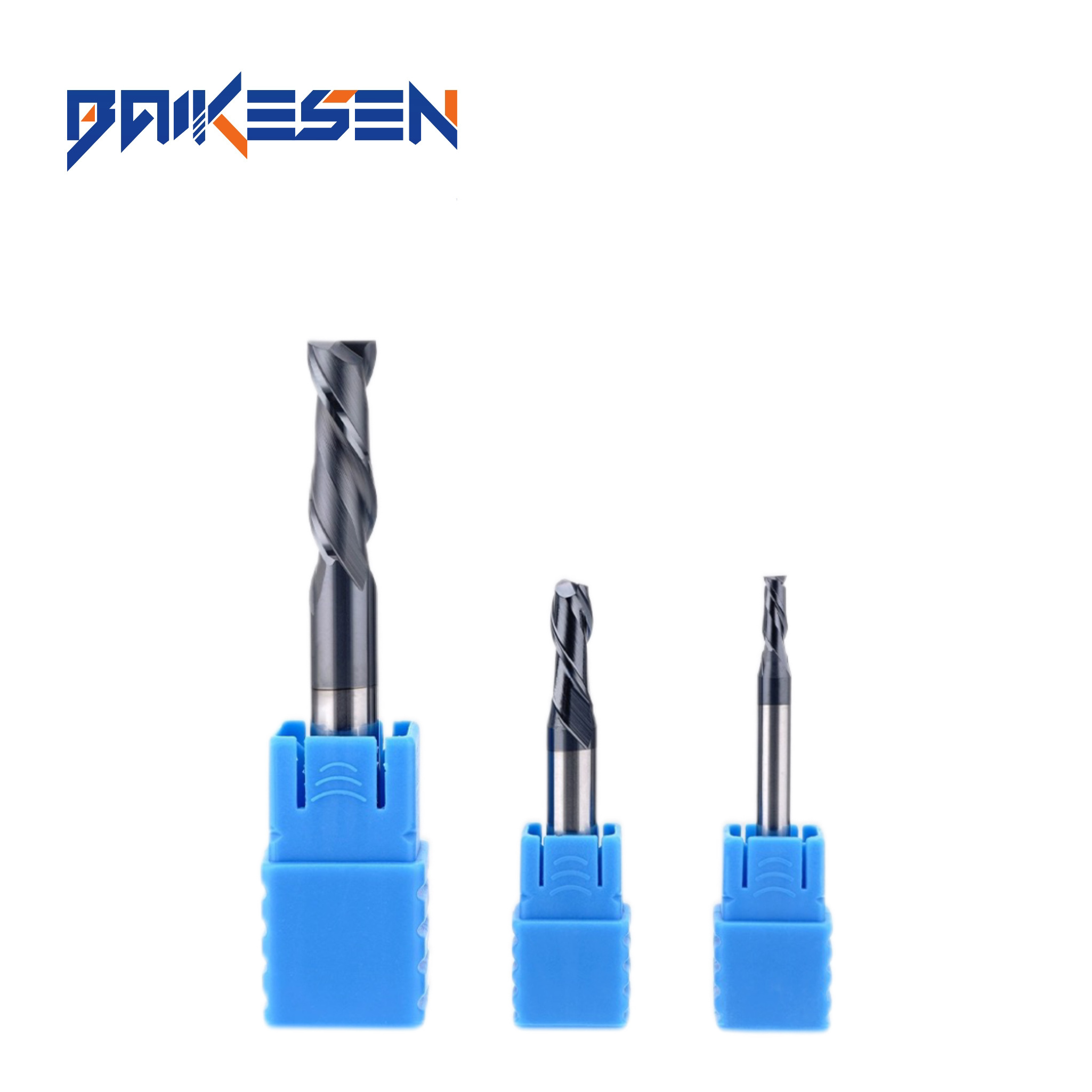 BKS CNC  HRC55 durable 2 Flute Cutting End Mills Micro Diameter Solid Carbide End Mill for metal working