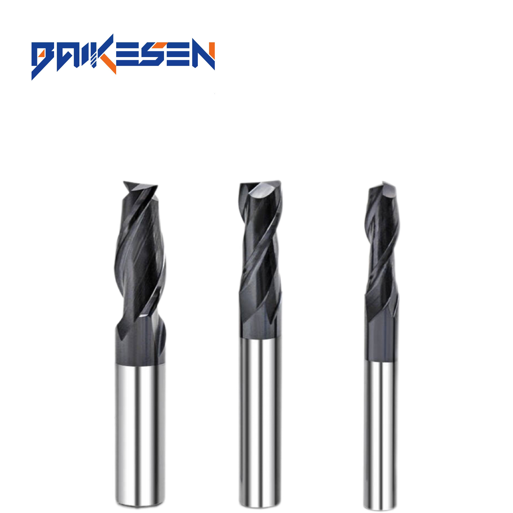 BKS CNC  HRC55 durable 2 Flute Cutting End Mills Micro Diameter Solid Carbide End Mill for metal working