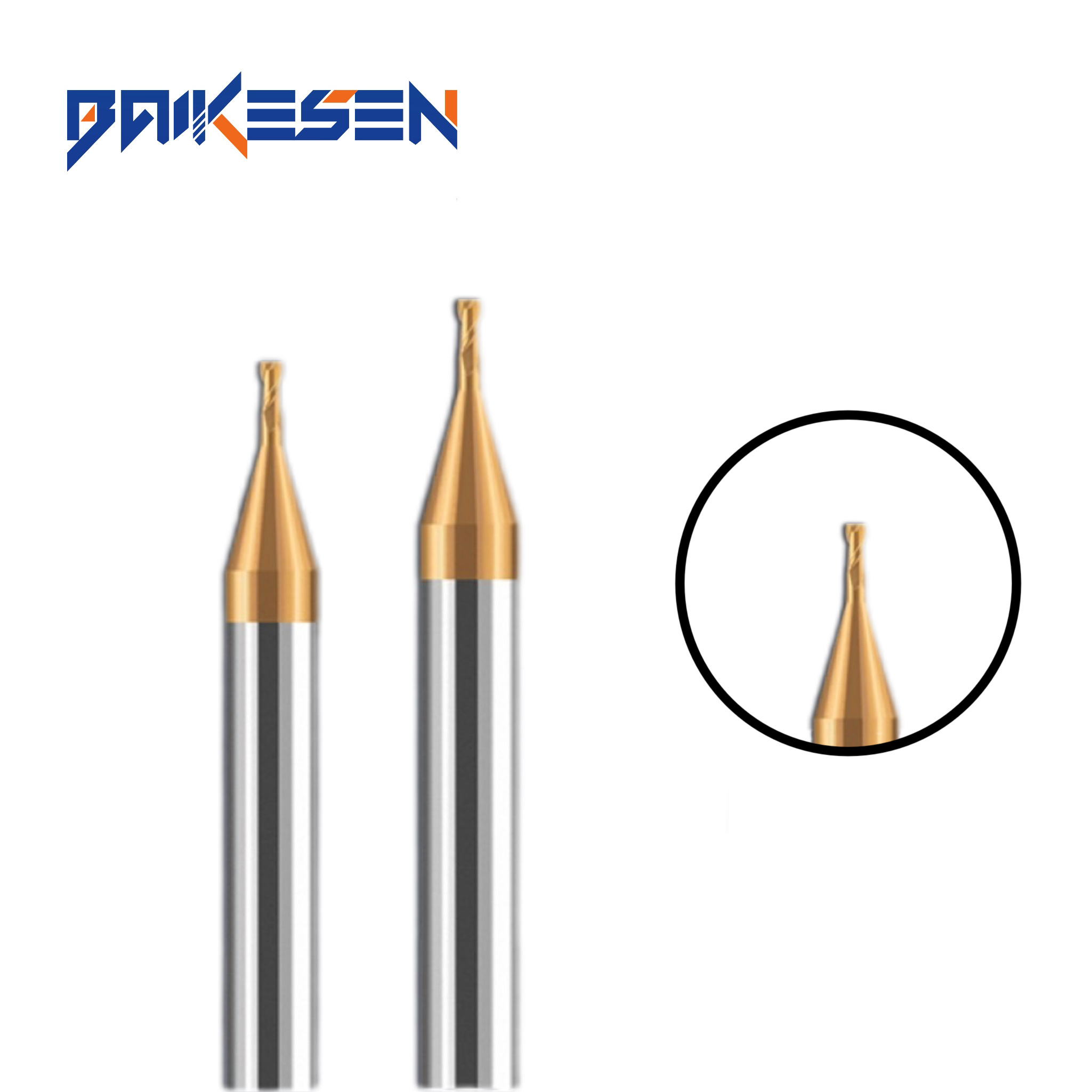 BKS CNC  HRC55 durable 2 Flute Cutting End Mills Micro Diameter Solid Carbide End Mill for metal working