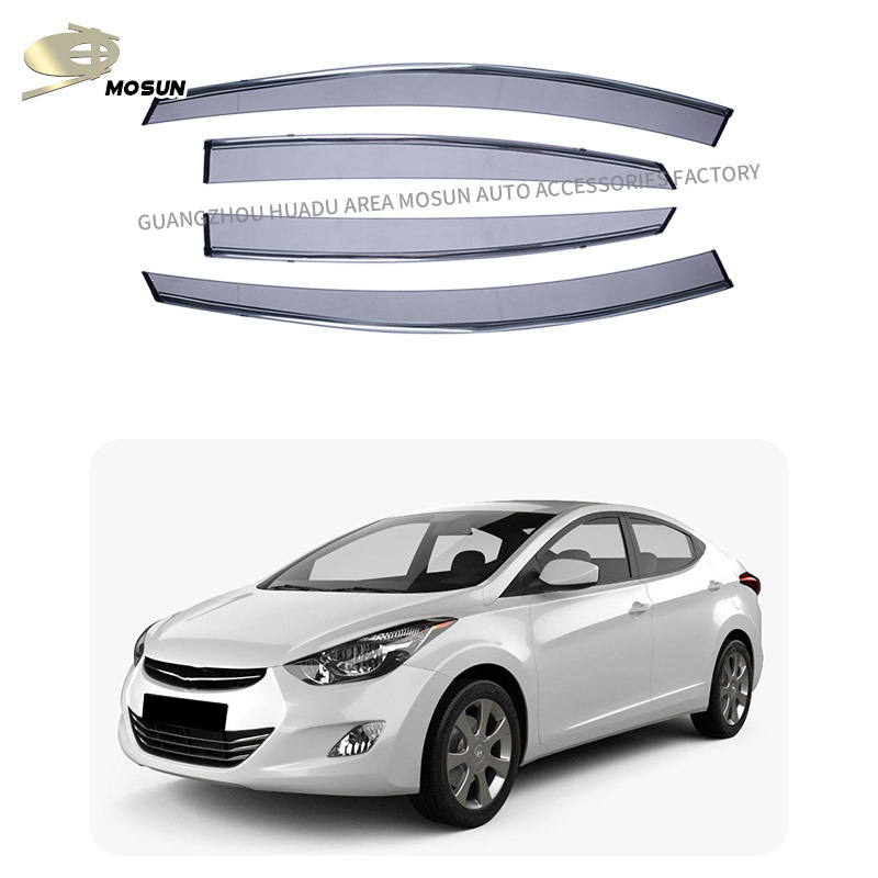 MOSUN Window Visor for HYUNDAI ELANTRA 2011-2015 Chrome trim Auto Vent Visor weather shield Deflector wind breaker Rain Guard