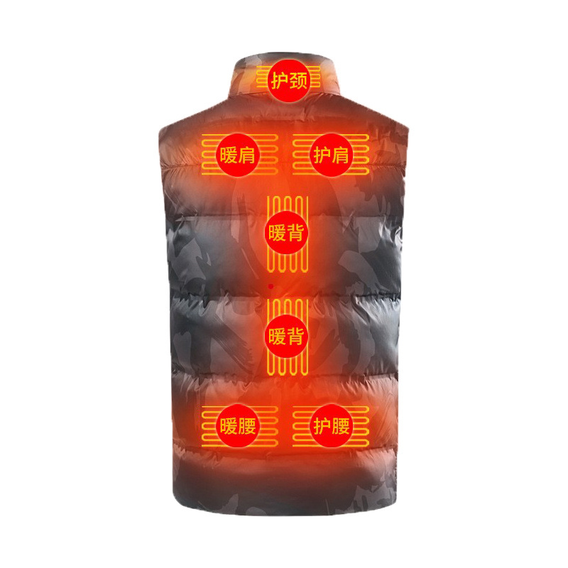 Camo Mens Heating Electric Jacket Heated Clothing USB Rechargeable Mens Women Heated Vest For Motorcycle Climbing Ski Hunting