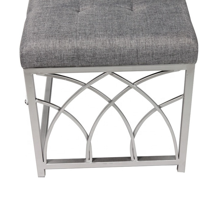 Bailey Grey Linen Fabric Bed End Stool Ottoman Bench Seats