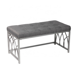 Bailey Grey Linen Fabric Bed End Stool Ottoman Bench Seats