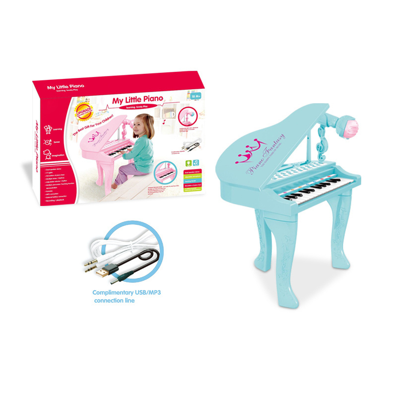 Education piano toy 25key piano keyboard children musical instruments set best gift for kids include USB line and microphone