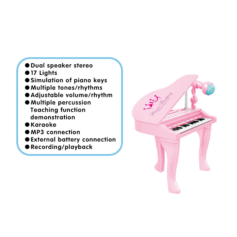 Education piano toy 25key piano keyboard children musical instruments set best gift for kids include USB line and microphone