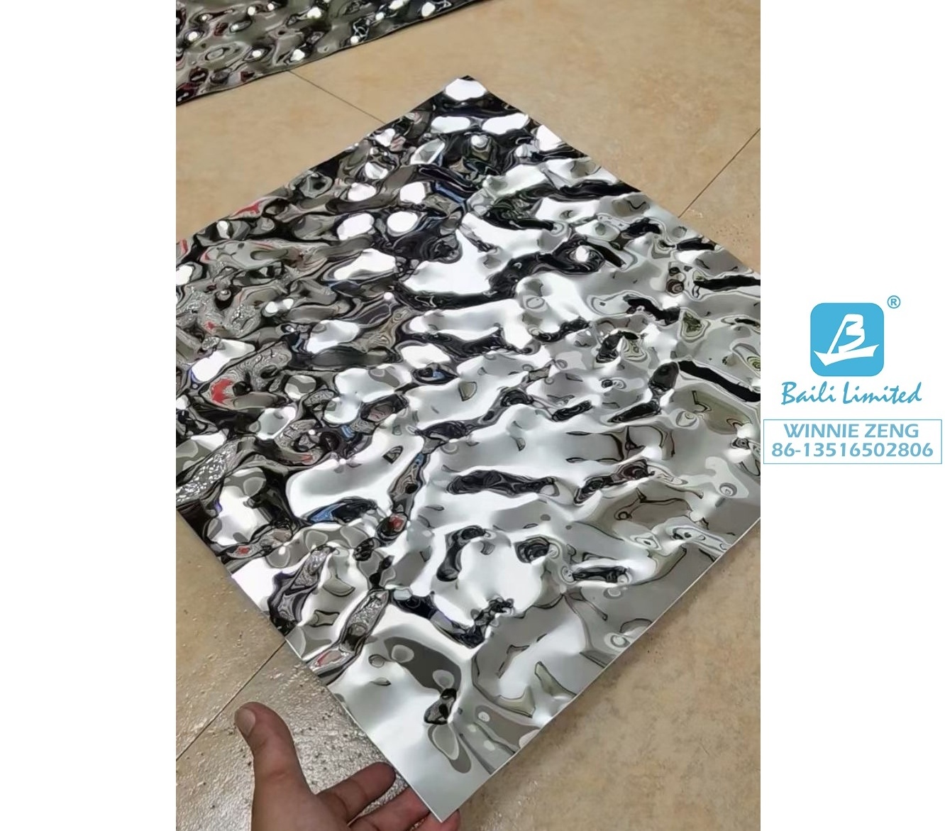 Water Ripple Finish Hammered Stainless Steel Sheet Decorative Wall Cladding Meets ASTM Standard