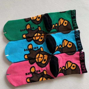 Children's glue boys and girls socks cartoon glue straight cartoon socks