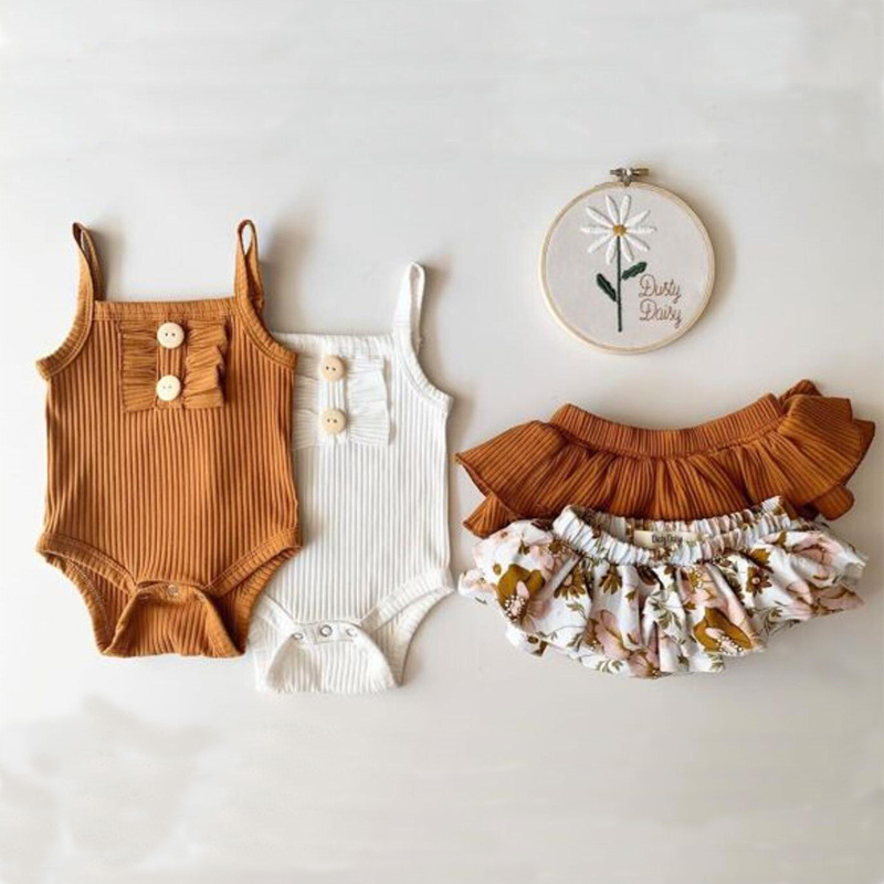 2023 Wholesale of new baby clothing girls summer romper skirt suit