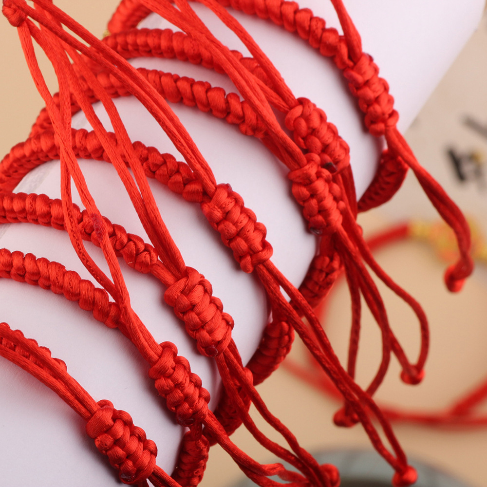 Handmade Woven Adjustable High Quality Lucky Red String Cloisonne Enamel 12Zodiac Animal New Year Dragon Bracelet