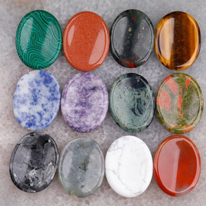 Natural Healing 35x45mm Worry Pocket Stone crystal Thumb Gemstone Crystal Massage Chakra Worry Stone