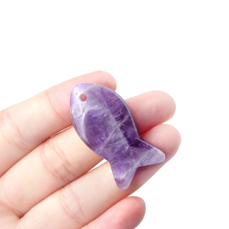 Wholesale Natural Agate Gemstone Stone Quartz Crystal Fish Pendant For Necklace Bracelet DIY Jewelry Making