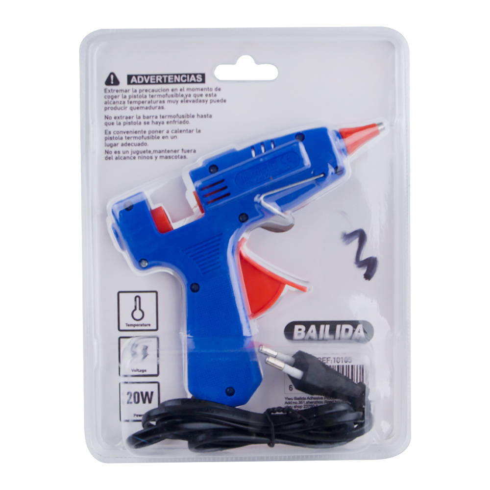 Bailida China Factory OEM Customization Good Adhesion Office Plastic Glue Gun for Hot Melt