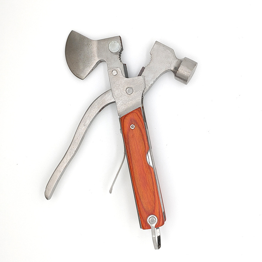 Stainless Steel Multifunctional Hand Tool Wood Handle and Multipurpose Hammers for Outdoor Activity