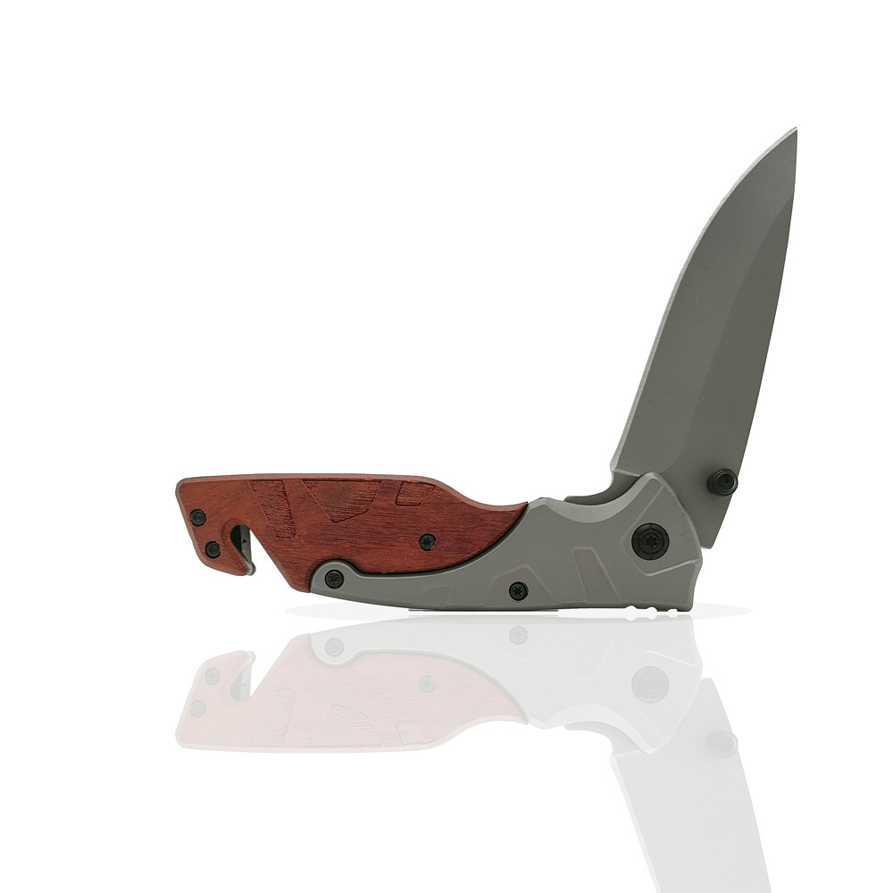 Rosewood handle hot selling stainless steel blade survival hunting folding pocket knife