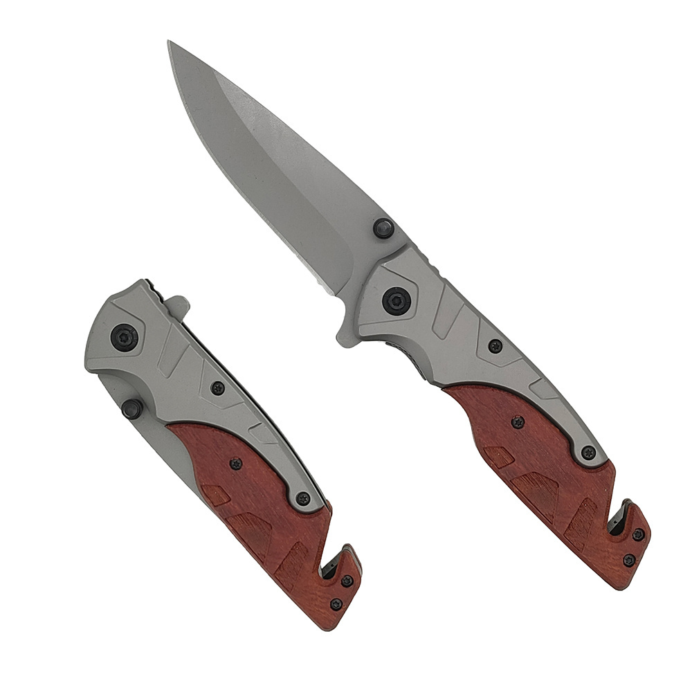 Rosewood handle hot selling stainless steel blade survival hunting folding pocket knife