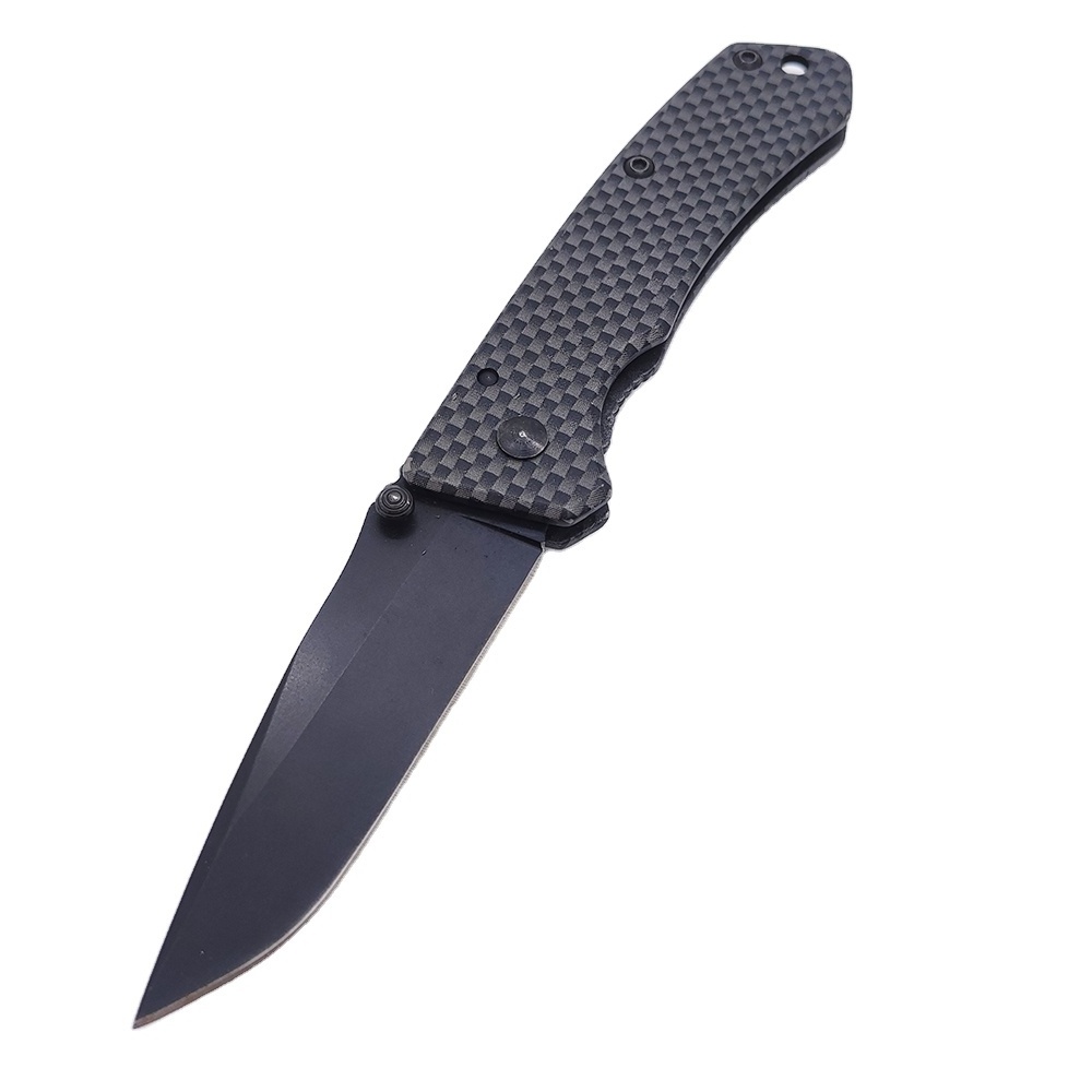 Outdoor Tactical Camping Stainless Steel folding  Knives Hunting  Pocket Carbon Fiber Knifes