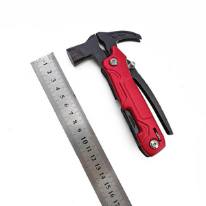 Red multi tool carbon steel camping hammer claw hammer