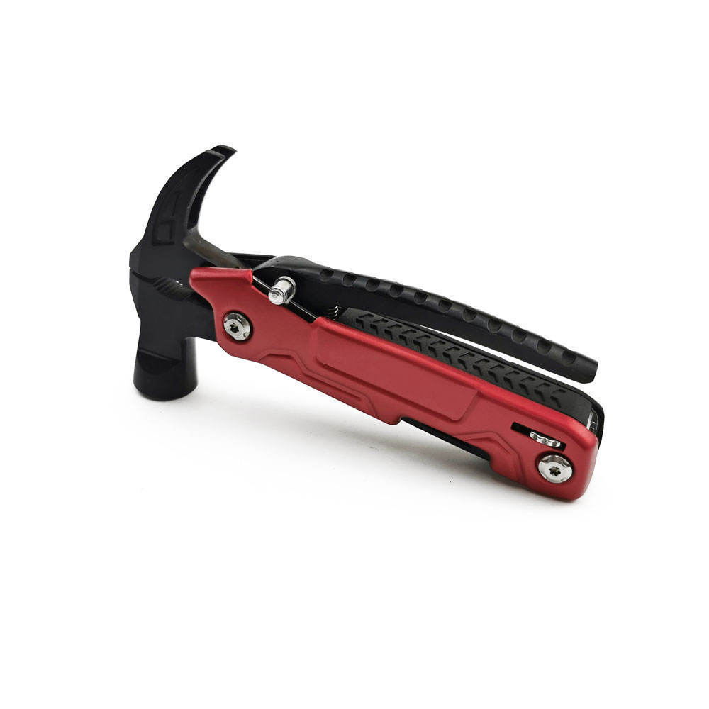 Red multi tool carbon steel camping hammer claw hammer