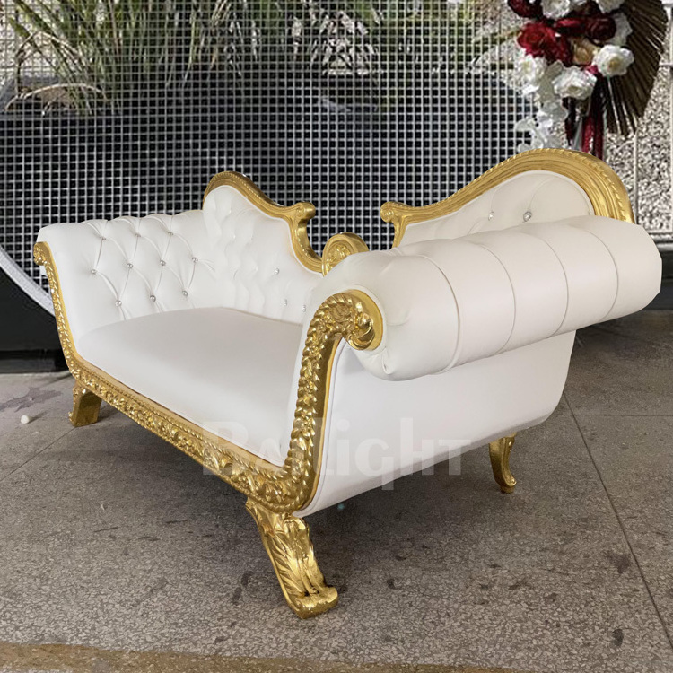 Royal wedding bride and groom furniture wooden frame luxury king throne sofa