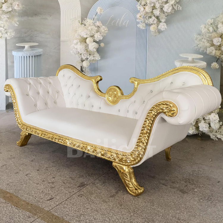 Royal wedding bride and groom furniture wooden frame luxury king throne sofa