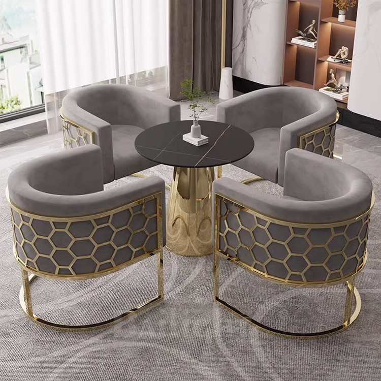 Wholesale stainless steel golden fabric chair Ins style wedding event modern chair