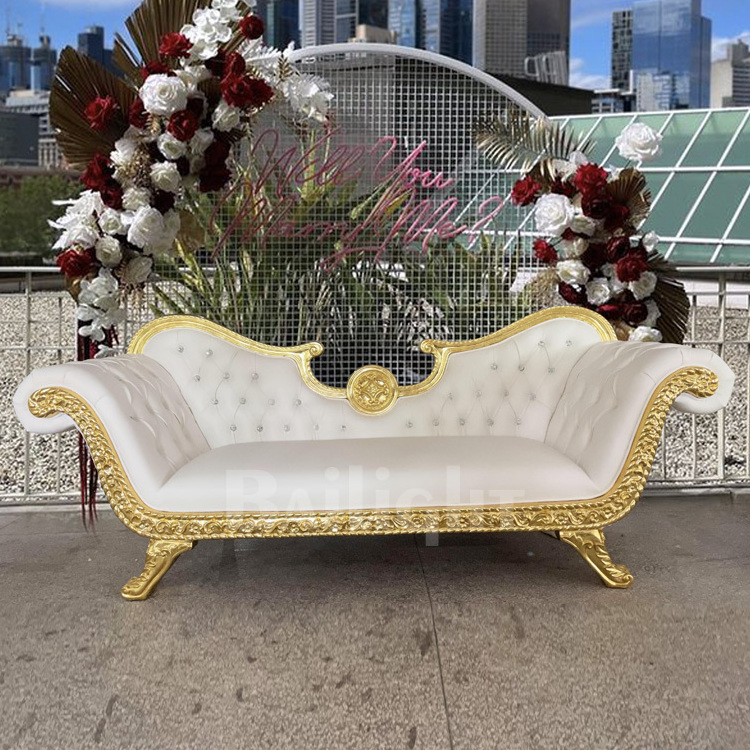 Royal wedding bride and groom furniture wooden frame luxury king throne sofa