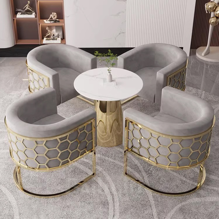 Wholesale stainless steel golden fabric chair Ins style wedding event modern chair