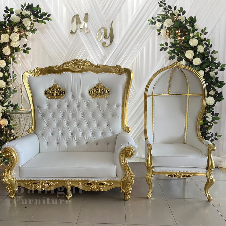 new style hot sale tiffany cheap party event wedding leather high back king bird cage throne chairs