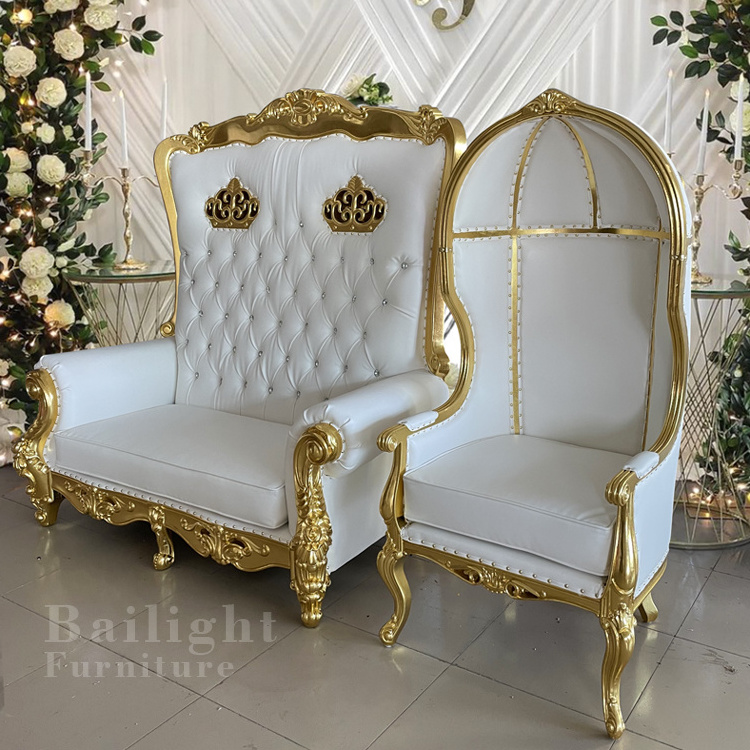 new style hot sale tiffany cheap party event wedding leather high back king bird cage throne chairs