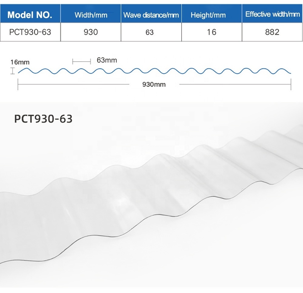 Clear corrugated Trapez polycarbonate sheet Airport lighting roofing panels for pergola corrugated multi span PC hollow sheet