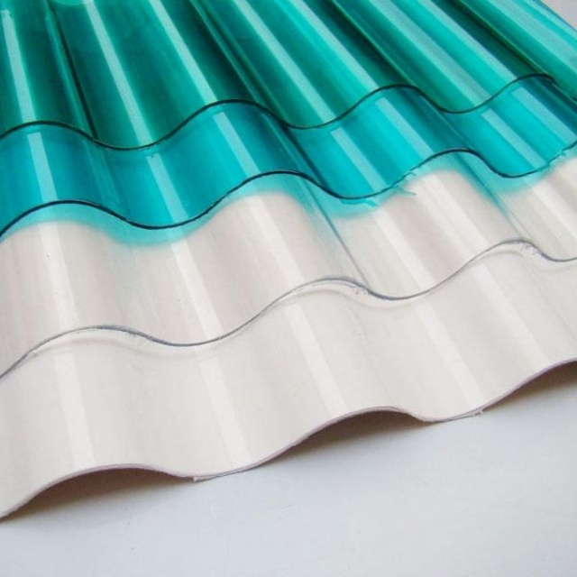 Small wave polycarbonate solid sheet 2mm 1mm gazebo roof material Gardenhouse thermal insulation material pc corraguted board