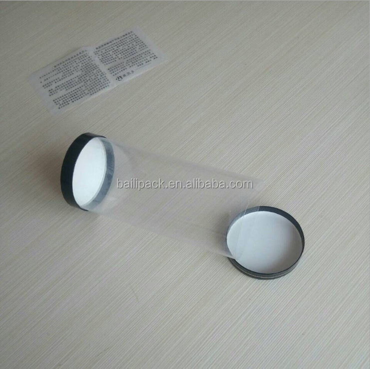 High Displaying Pvc Transparent Storage Cylinder Clear Plastic Round Tube Container