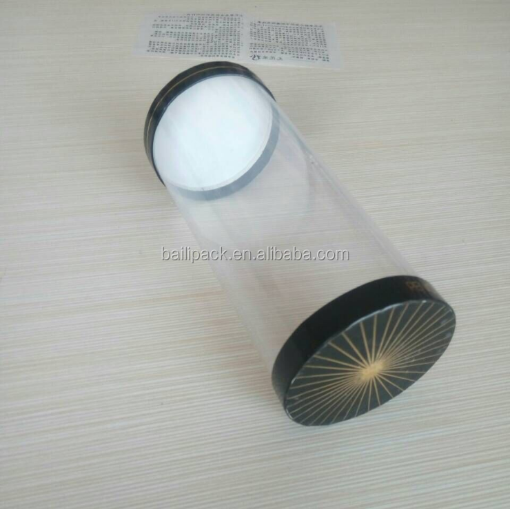 High Displaying Pvc Transparent Storage Cylinder Clear Plastic Round Tube Container