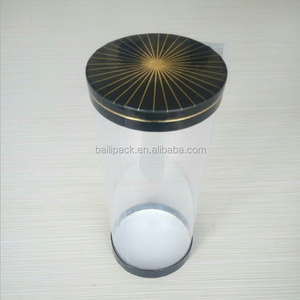 High Displaying Pvc Transparent Storage Cylinder Clear Plastic Round Tube Container