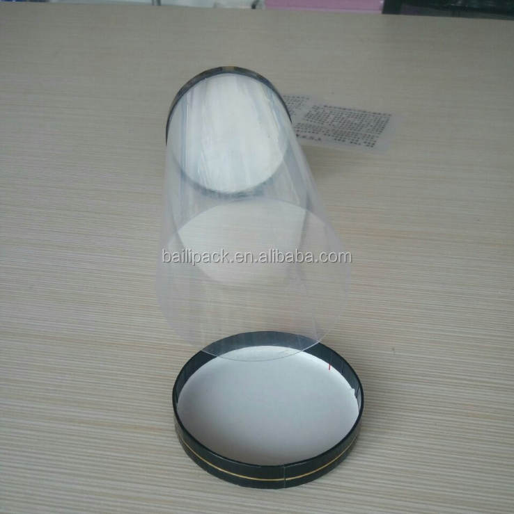 High Displaying Pvc Transparent Storage Cylinder Clear Plastic Round Tube Container