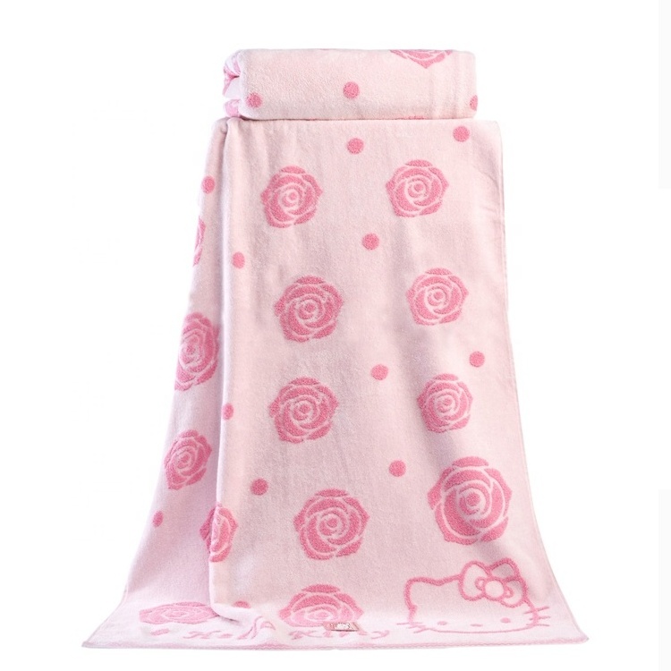 Wholesale 100%cotton folding kid face towel set with Kitty