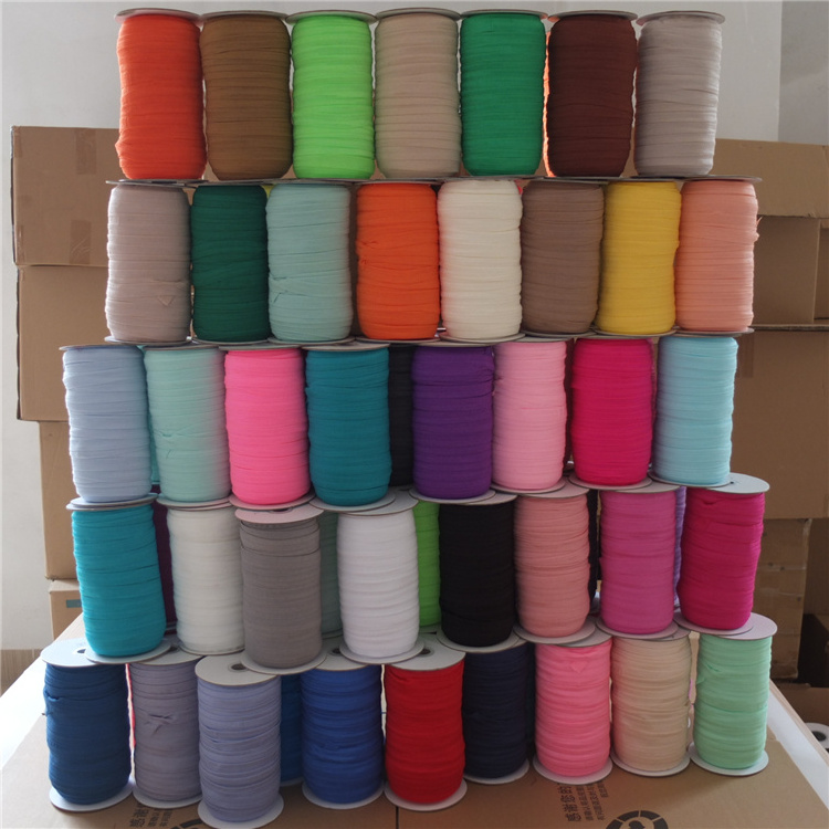 Wholesale Fold Over Elastic Ribbon 5/8'' Nylon Elastic bands FOE Sewing Elastic Garment Hair accessories supply