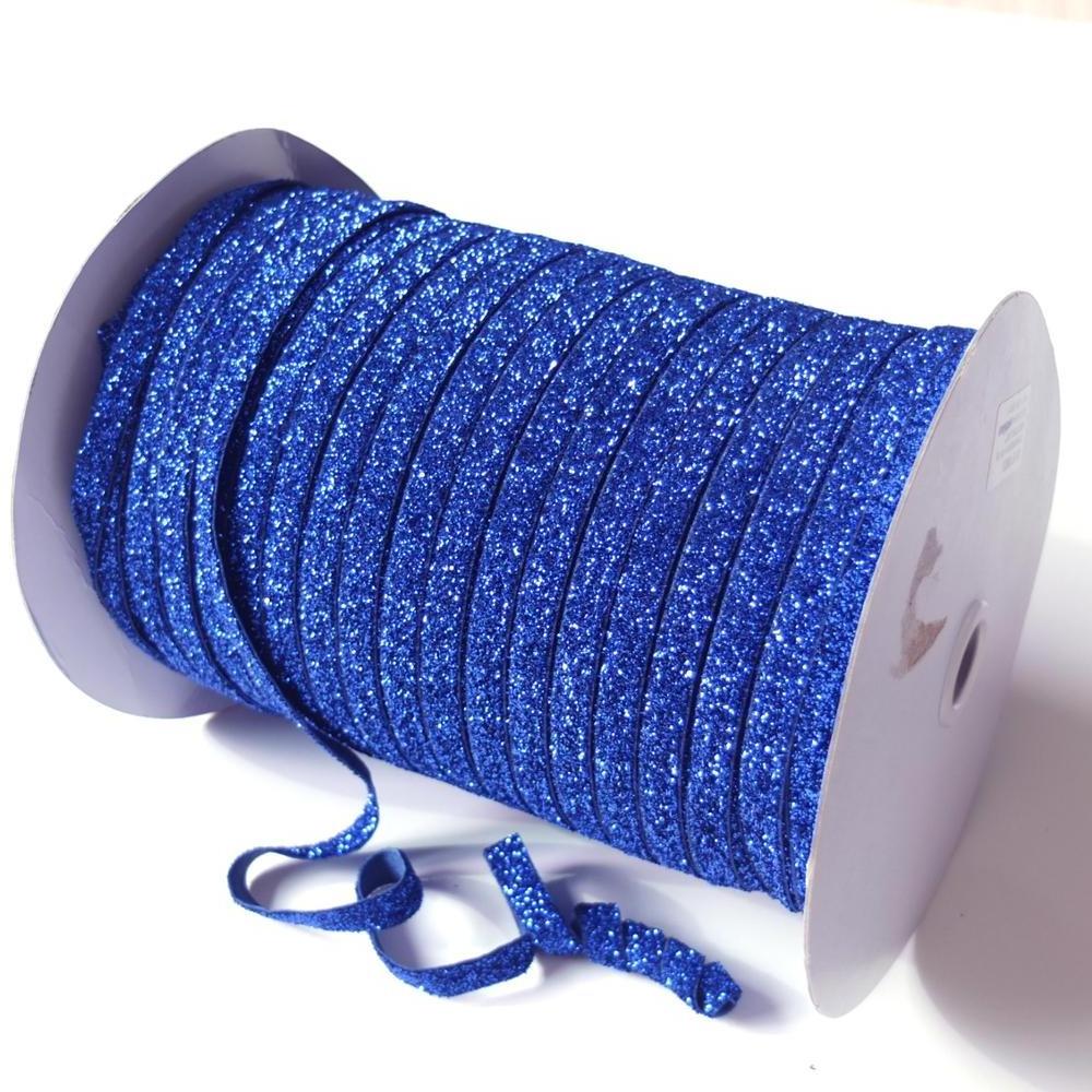 250 Yards/roll 3/8'' Glitter elastic bands Sewing Garment Hair Elastic Ribbon Headbands Accessories