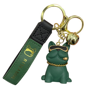 Baimao Wholesale Creative Resin Dog doll keychain pack Charm Gift Cartoon Bulldog keychain promotional gift