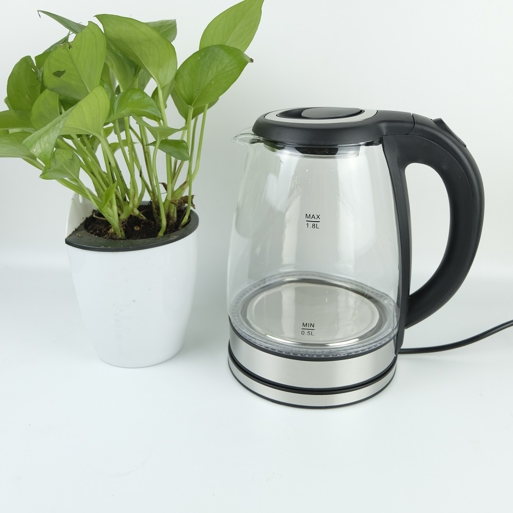 Factory Custom Hot Sale Hotel Food Grade Speed-Boied Water 1.8L 220V Glass Electric Kettle With LED Light