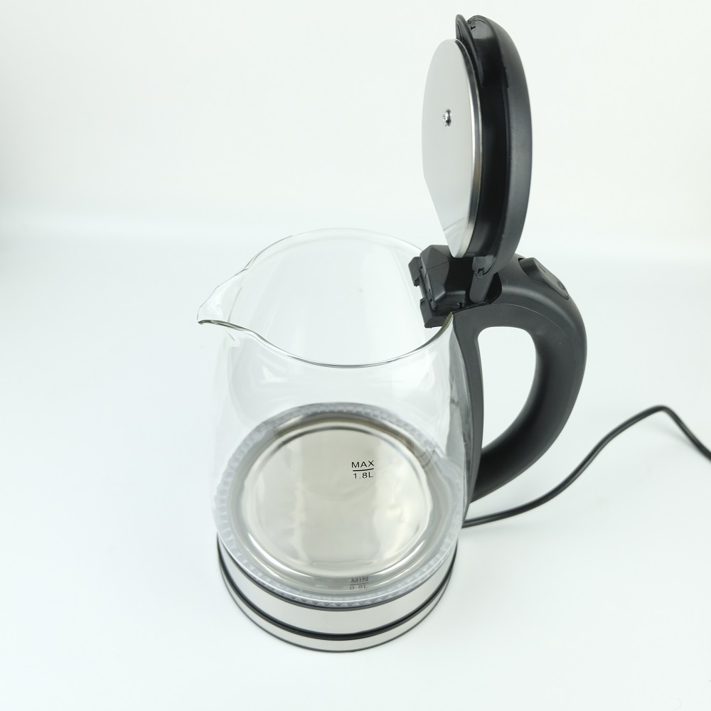 Factory Custom Hot Sale Hotel Food Grade Speed-Boied Water 1.8L 220V Glass Electric Kettle With LED Light