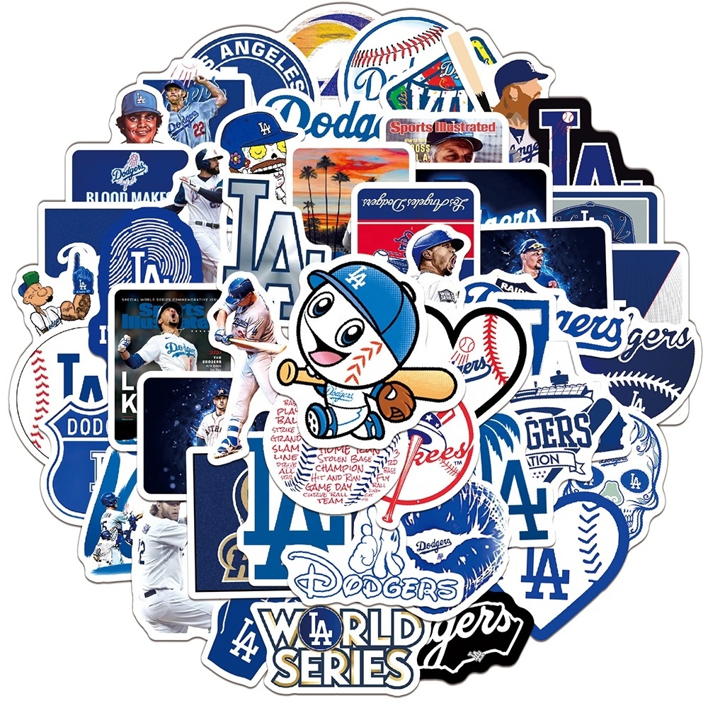 50Pcs Fashion Cool Los Angeles Dodgers Baseball Sports Sticker Home Decoration Table Scrapbook Laptop Stickers