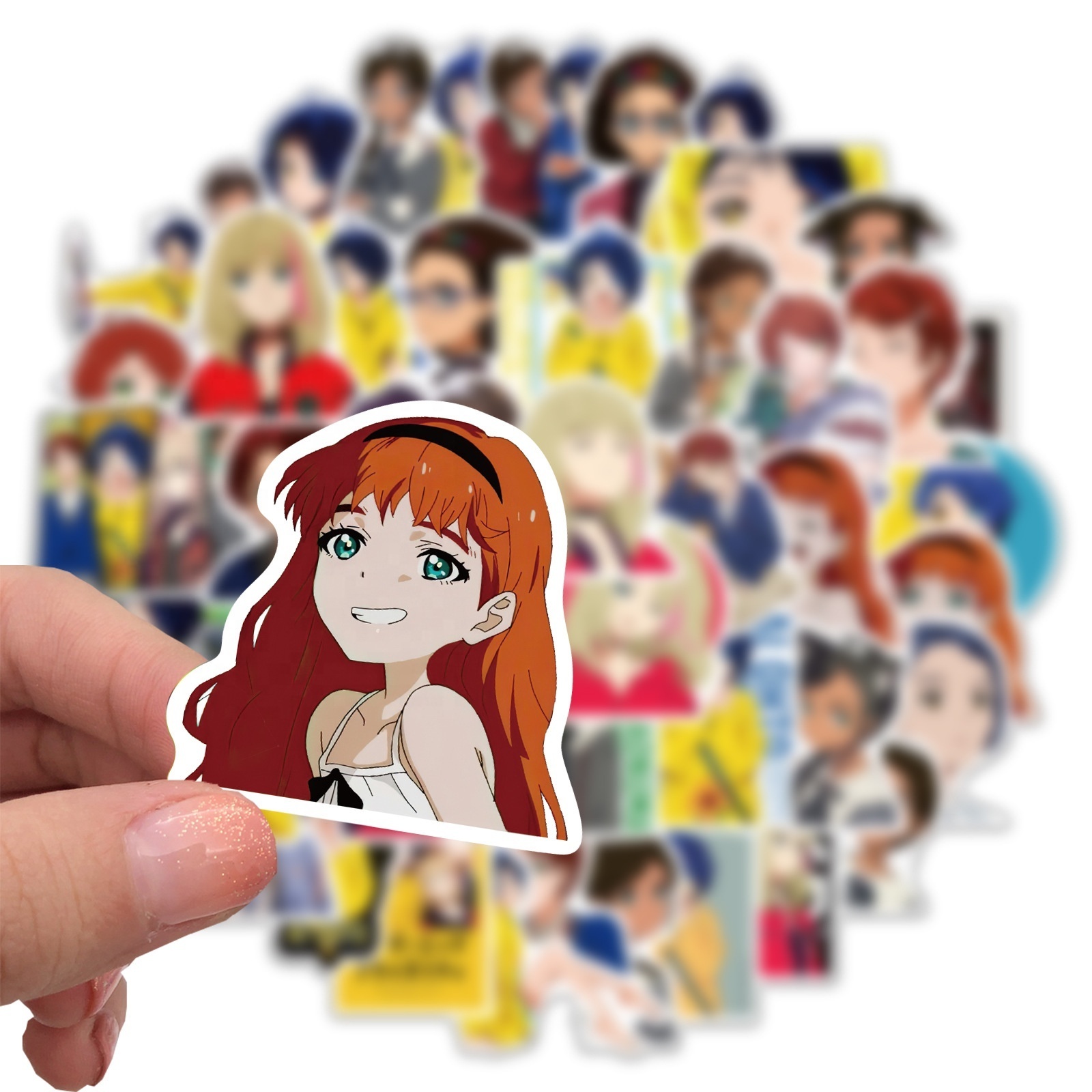 50Pcs Anime Wonder Egg Priority Sticker For House Laptop Luggage Guitar Vinyl Cartoon Decoration Stickers