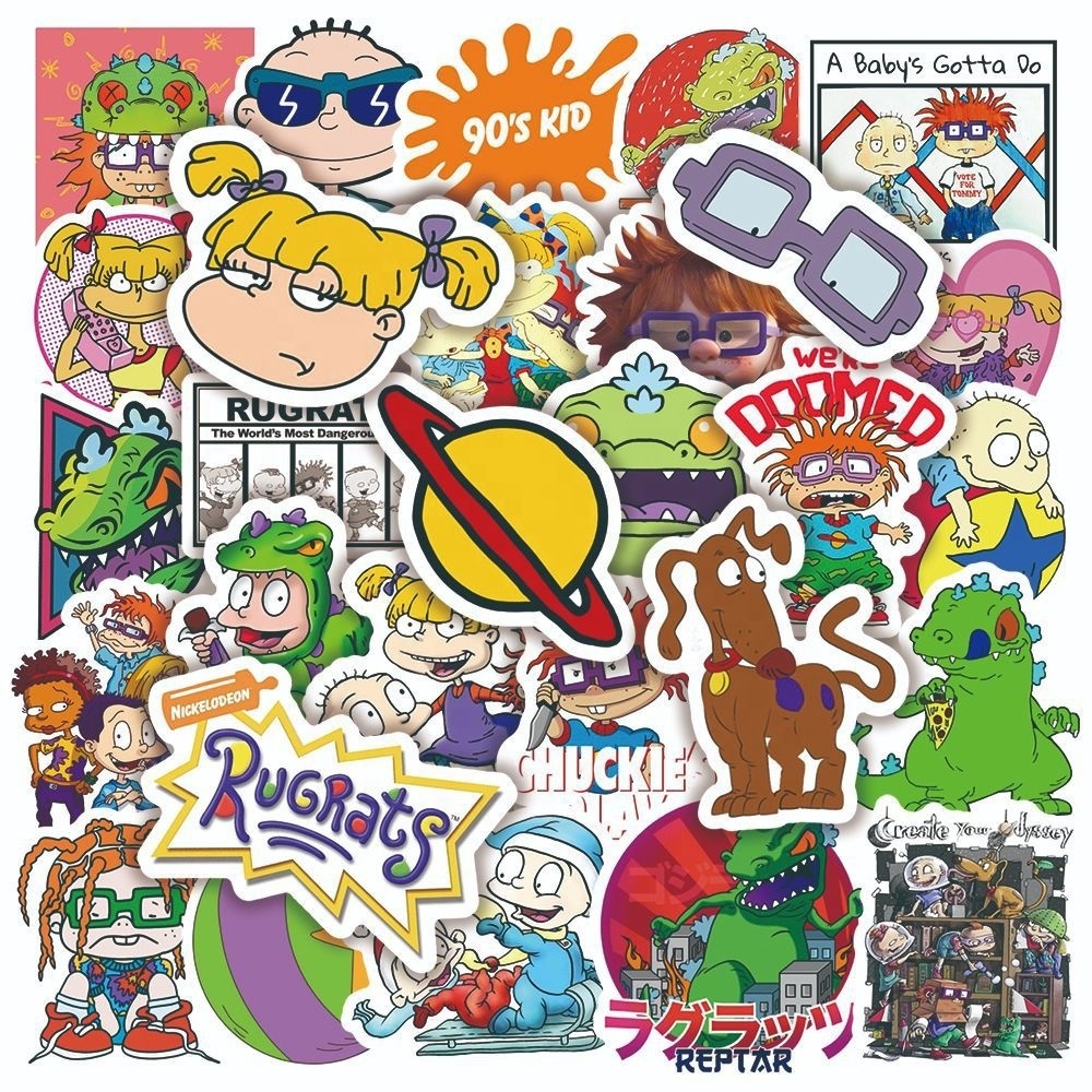 50Pcs Cartoon Rugrats in Paris Stickers for Kid Child Phone Luggage Laptop Sticker